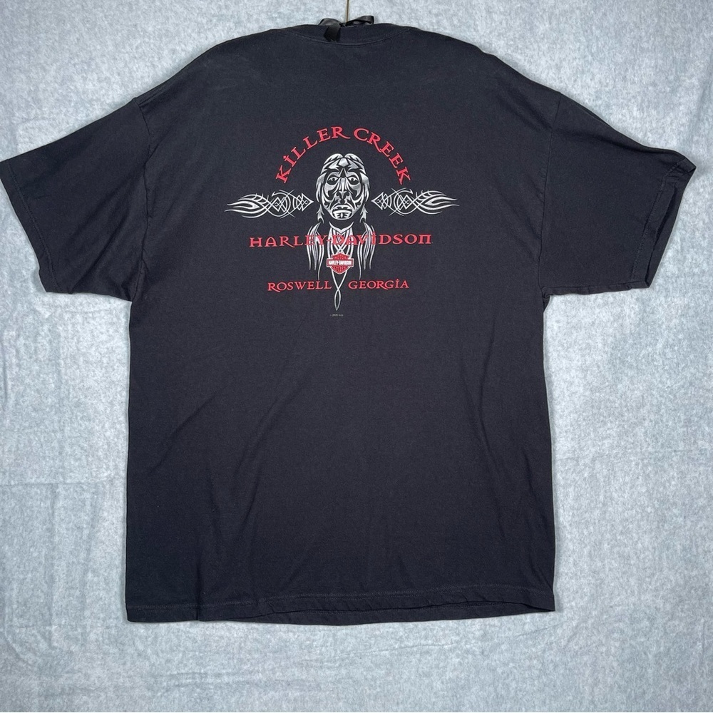 Harley Davidson Killer Creek Roswell Georgia Native American Black Tee Shirt 2XL